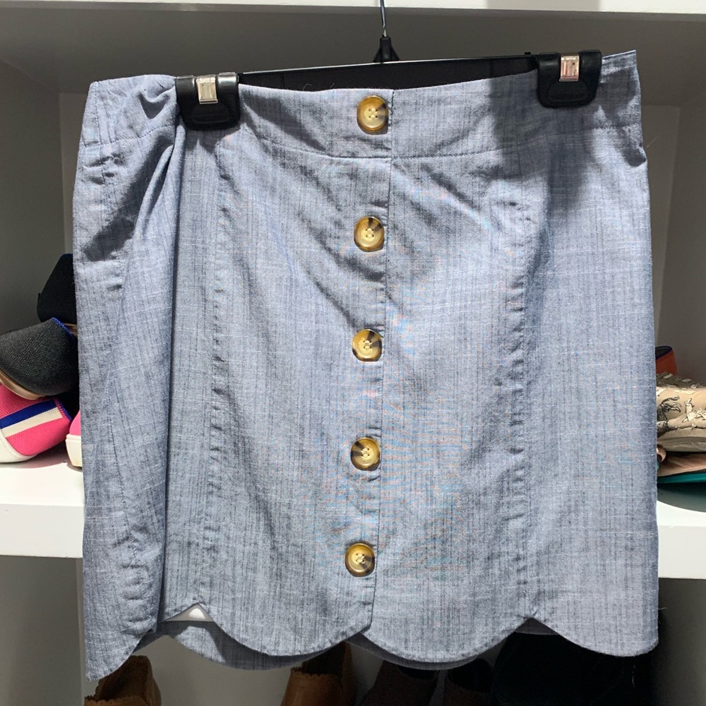 Scalloped Denim Southern Proper Skirt